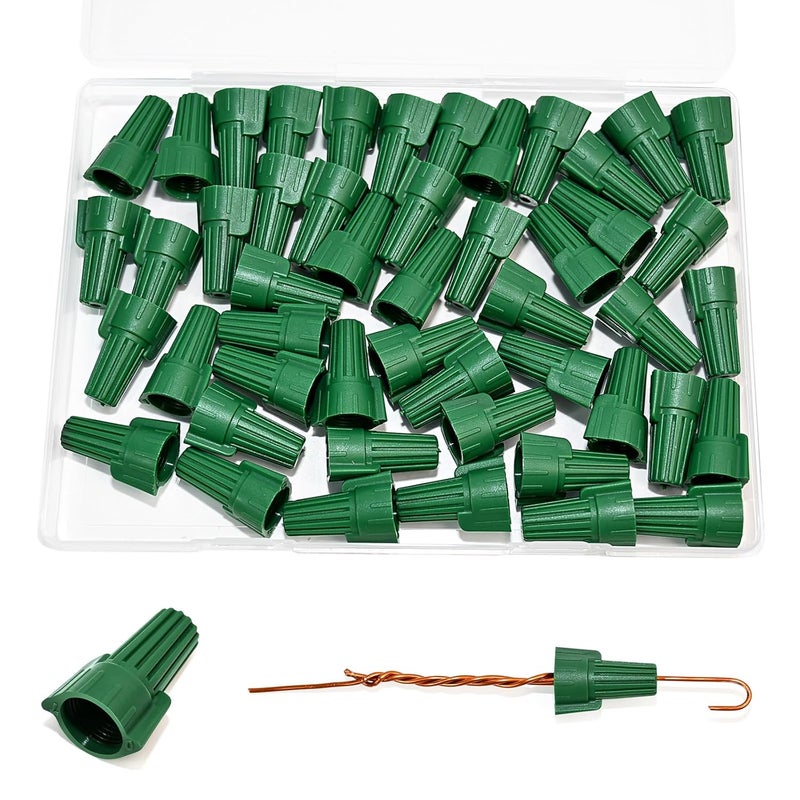 Dirvcp Professional Winged Ground Wire Connector Nuts with Hole by - 50-Pack of UL Listed Spring Loaded Wire Nuts for Safe Electrical Connections - Image 1